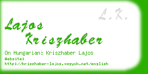 lajos kriszhaber business card